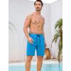 image:imageSILKWORLD Mens Swim Trunks 9 Quick Dry Bathing Suit Beach Shorts with Zipper Pockets  Compression LinerLake Blue