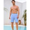 image:imageSILKWORLD Mens Swim Trunks 9 Quick Dry Bathing Suit Beach Shorts with Zipper Pockets  Compression LinerLight Blue