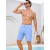 image:imageSILKWORLD Mens Swim Trunks 9 Quick Dry Bathing Suit Beach Shorts with Zipper Pockets  Compression LinerLight Blue
