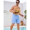 image:imageSILKWORLD Mens Swim Trunks 9 Quick Dry Bathing Suit Beach Shorts with Zipper Pockets  Compression LinerLight Blue