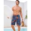 image:imageSILKWORLD Mens Swim Trunks 9 Quick Dry Bathing Suit Beach Shorts with Zipper Pockets  Compression LinerOrange Palm