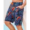 image:imageSILKWORLD Mens Swim Trunks 9 Quick Dry Bathing Suit Beach Shorts with Zipper Pockets  Compression LinerOrange Palm