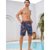 image:imageSILKWORLD Mens Swim Trunks 9 Quick Dry Bathing Suit Beach Shorts with Zipper Pockets  Compression LinerOrange Palm