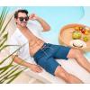 image:imageSILKWORLD Mens Swim Trunks 9 Quick Dry Bathing Suit Beach Shorts with Zipper Pockets  Compression LinerSteel Blue