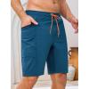 image:imageSILKWORLD Mens Swim Trunks 9 Quick Dry Bathing Suit Beach Shorts with Zipper Pockets  Compression LinerSteel Blue