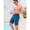 image:imageSILKWORLD Mens Swim Trunks 9 Quick Dry Bathing Suit Beach Shorts with Zipper Pockets  Compression LinerSteel Blue