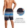 image:imageSILKWORLD Mens Swim Trunks with Compression Liner 9 Beach Board Shorts Men 2 in 1 Quick Dry Bathing Suit with PocketsBlack Blue