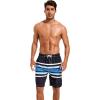 image:imageSILKWORLD Mens Swim Trunks with Compression Liner 9 Beach Board Shorts Men 2 in 1 Quick Dry Bathing Suit with PocketsBlack Blue