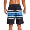 image:imageSILKWORLD Mens Swim Trunks with Compression Liner 9 Beach Board Shorts Men 2 in 1 Quick Dry Bathing Suit with PocketsBlack Blue