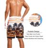 image:imageSILKWORLD Mens Swim Trunks with Compression Liner 9 Beach Board Shorts Men 2 in 1 Quick Dry Bathing Suit with PocketsPalm Tree