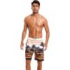 image:imageSILKWORLD Mens Swim Trunks with Compression Liner 9 Beach Board Shorts Men 2 in 1 Quick Dry Bathing Suit with PocketsPalm Tree
