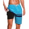 image:imageSILKWORLD Mens Swim Trunks with Compression Liner 9 Beach Board Shorts Men 2 in 1 Quick Dry Bathing Suit with PocketsRoyal Bluenavy