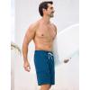 image:imageSILKWORLD Mens Swim Trunks with Compression Liner 9 Cargo Pockets Swimsuit Quick Dry Athletic Bathing Suits for Pool BeachCb Blue
