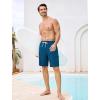 image:imageSILKWORLD Mens Swim Trunks with Compression Liner 9 Cargo Pockets Swimsuit Quick Dry Athletic Bathing Suits for Pool BeachCb Blue