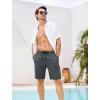 image:imageSILKWORLD Mens Swim Trunks with Compression Liner 9 Cargo Pockets Swimsuit Quick Dry Athletic Bathing Suits for Pool BeachDark Grey