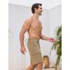 image:imageSILKWORLD Mens Swim Trunks with Compression Liner 9 Cargo Pockets Swimsuit Quick Dry Athletic Bathing Suits for Pool BeachKhaki