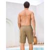 image:imageSILKWORLD Mens Swim Trunks with Compression Liner 9 Cargo Pockets Swimsuit Quick Dry Athletic Bathing Suits for Pool BeachKhaki