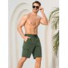 image:imageSILKWORLD Mens Swim Trunks with Compression Liner QuickDry 10 Stretch Beach ShortsArmy Green
