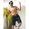 image:imageSILKWORLD Mens Swim Trunks with Compression Liner QuickDry 10 Stretch Beach ShortsBlack  Blue
