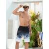 image:imageSILKWORLD Mens Swim Trunks with Compression Liner QuickDry 10 Stretch Beach ShortsBlack  Gray Gradient