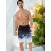 image:imageSILKWORLD Mens Swim Trunks with Compression Liner QuickDry 10 Stretch Beach ShortsBlack  Gray Gradient