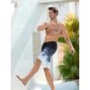 image:imageSILKWORLD Mens Swim Trunks with Compression Liner QuickDry 10 Stretch Beach ShortsBlack  Gray Gradient