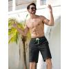 image:imageSILKWORLD Mens Swim Trunks with Compression Liner QuickDry 10 Stretch Beach ShortsBlack  Green