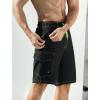 image:imageSILKWORLD Mens Swim Trunks with Compression Liner QuickDry 10 Stretch Beach ShortsBlack  Green