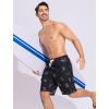 image:imageSILKWORLD Mens Swim Trunks with Compression Liner QuickDry 10 Stretch Beach ShortsBlack Pink Coconut Tree
