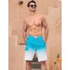 image:imageSILKWORLD Mens Swim Trunks with Compression Liner QuickDry 10 Stretch Beach ShortsBlue  White Gradient