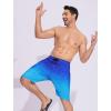 image:imageSILKWORLD Mens Swim Trunks with Compression Liner QuickDry 10 Stretch Beach ShortsBlue Floral Gradient