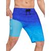 image:imageSILKWORLD Mens Swim Trunks with Compression Liner QuickDry 10 Stretch Beach ShortsBlue Floral Gradient