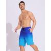 image:imageSILKWORLD Mens Swim Trunks with Compression Liner QuickDry 10 Stretch Beach ShortsBlue Floral Gradient