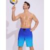 image:imageSILKWORLD Mens Swim Trunks with Compression Liner QuickDry 10 Stretch Beach ShortsBlue Floral Gradient