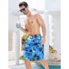 image:imageSILKWORLD Mens Swim Trunks with Compression Liner QuickDry 10 Stretch Beach ShortsBright Blue Seascape