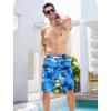 image:imageSILKWORLD Mens Swim Trunks with Compression Liner QuickDry 10 Stretch Beach ShortsBright Blue Seascape