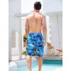 image:imageSILKWORLD Mens Swim Trunks with Compression Liner QuickDry 10 Stretch Beach ShortsBright Blue Seascape