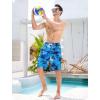 image:imageSILKWORLD Mens Swim Trunks with Compression Liner QuickDry 10 Stretch Beach ShortsBright Blue Seascape