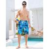 image:imageSILKWORLD Mens Swim Trunks with Compression Liner QuickDry 10 Stretch Beach ShortsBright Blue Seascape
