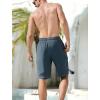 image:imageSILKWORLD Mens Swim Trunks with Compression Liner QuickDry 10 Stretch Beach ShortsDark Gray  White