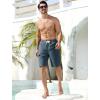 image:imageSILKWORLD Mens Swim Trunks with Compression Liner QuickDry 10 Stretch Beach ShortsDark Gray  White