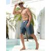 image:imageSILKWORLD Mens Swim Trunks with Compression Liner QuickDry 10 Stretch Beach ShortsDark Gray  White
