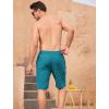 image:imageSILKWORLD Mens Swim Trunks with Compression Liner QuickDry 10 Stretch Beach ShortsDark Green