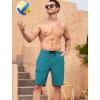 image:imageSILKWORLD Mens Swim Trunks with Compression Liner QuickDry 10 Stretch Beach ShortsDark Green