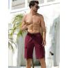 image:imageSILKWORLD Mens Swim Trunks with Compression Liner QuickDry 10 Stretch Beach ShortsDark Red