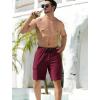 image:imageSILKWORLD Mens Swim Trunks with Compression Liner QuickDry 10 Stretch Beach ShortsDark Red