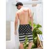 image:imageSILKWORLD Mens Swim Trunks with Compression Liner QuickDry 10 Stretch Beach ShortsGray  Black Stars  Stripes