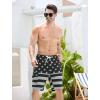 image:imageSILKWORLD Mens Swim Trunks with Compression Liner QuickDry 10 Stretch Beach ShortsGray  Black Stars  Stripes