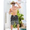 image:imageSILKWORLD Mens Swim Trunks with Compression Liner QuickDry 10 Stretch Beach ShortsGray  Black Stars  Stripes