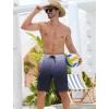 image:imageSILKWORLD Mens Swim Trunks with Compression Liner QuickDry 10 Stretch Beach ShortsGray Black Gradient